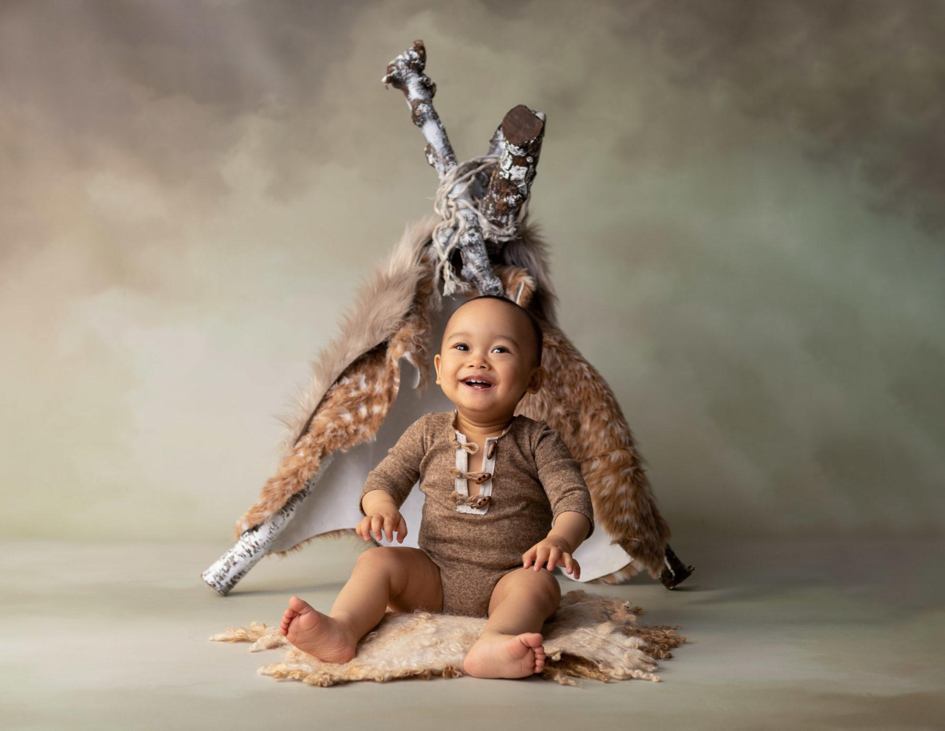 photographe bébé décor tipi - neuilly-sur-marne