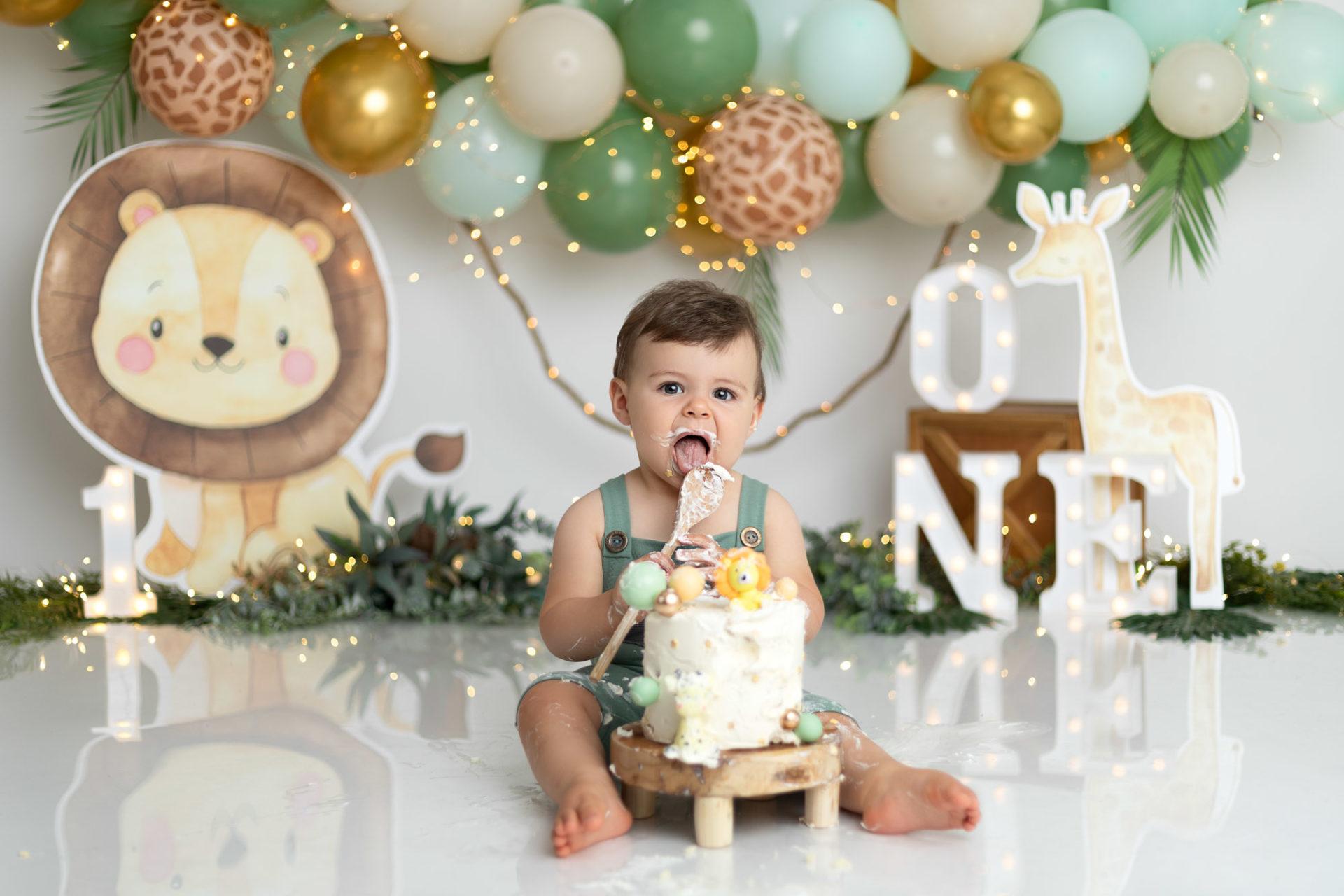 photographe bébé smash cake safari - neuilly-sur-marne