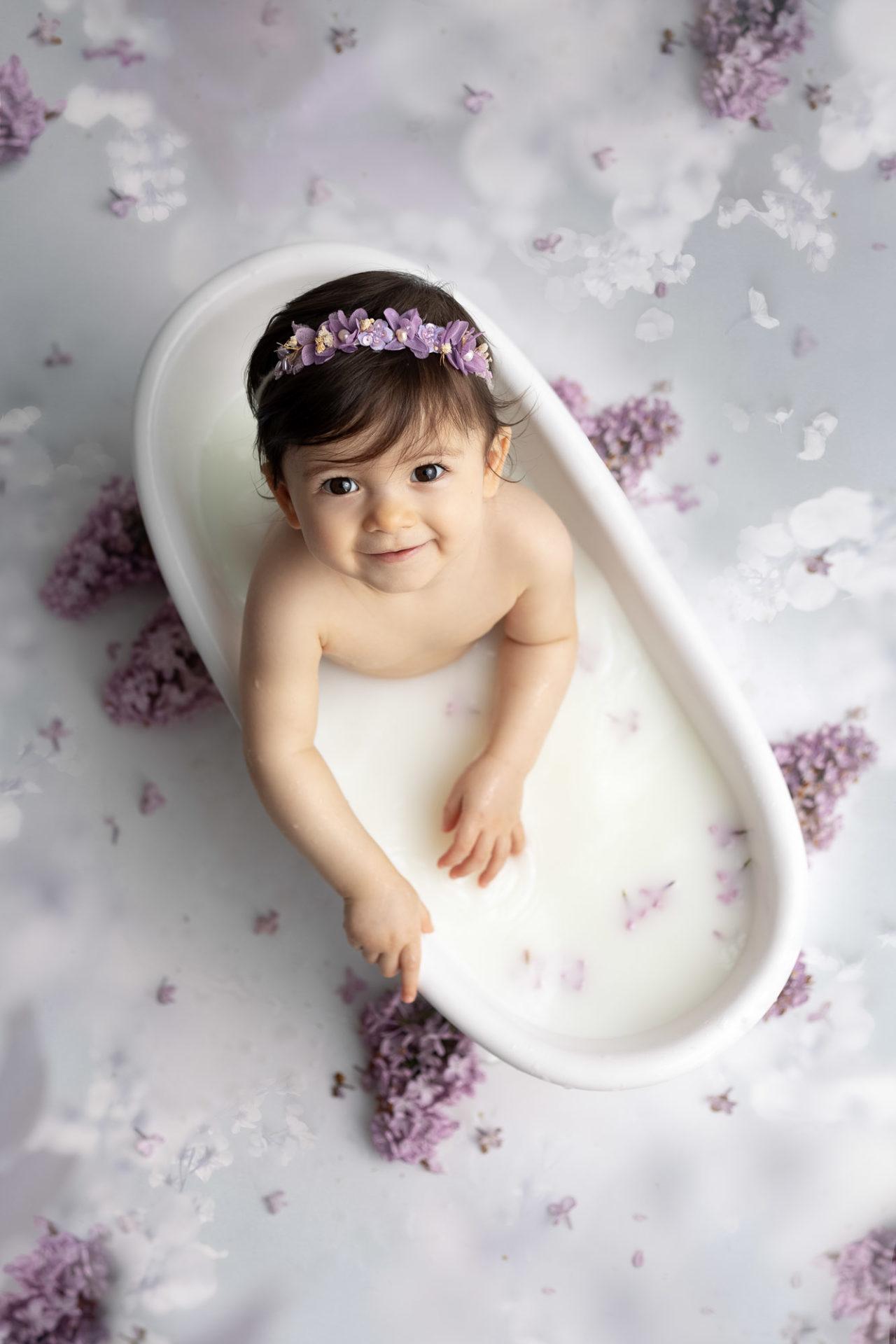 photographe bébé smash cake bain de lait - neuilly-sur-marne