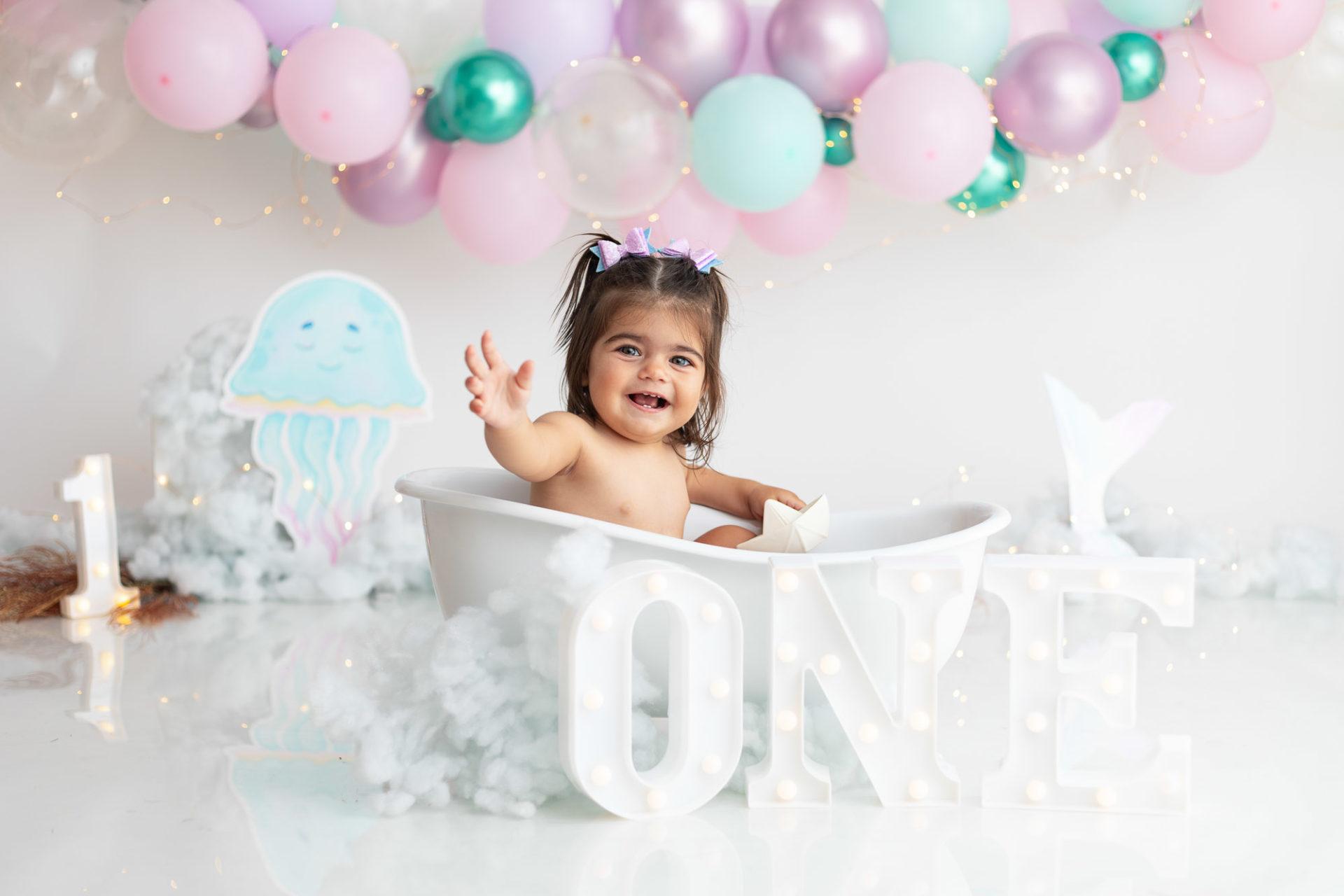 photographe bébé smash cake sirène - neuilly-sur-marne